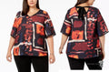 Joseph a. Womens Plus Print Back-Tie Blouse by Vanessa Jane