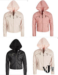 Jou Jou Big Girls Removable-Hood Moto Jacket by Vanessa Jane