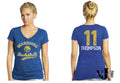 NBA Golden State Warriors Womens Triblend Modest V-Neck Tee, Royal, Medium by Vanessa Jane