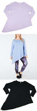 Ideology Asymmetrical Hem Long Sleeve Athletic Top by Vanessa Jane