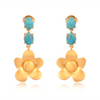 Beachside Bloom Drop Earrings - Turquoise