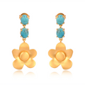 Beachside Bloom Drop Earrings - Turquoise by Christina Greene