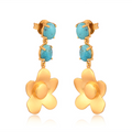 Beachside Bloom Drop Earrings - Turquoise by Christina Greene