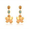 Beachside Bloom Drop Earrings - Turquoise by Christina Greene