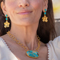 Beachside Bloom Drop Earrings - Turquoise by Christina Greene