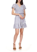 Michael Michael Kors Plus Size Striped Surplice-Neck Dress, Size 1X by Vanessa Jane