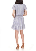 Michael Michael Kors Plus Size Striped Surplice-Neck Dress, Size 1X by Vanessa Jane