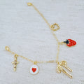 Berry Cute Charm Bracelet – Strawberry, Bow & Heart
