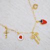 Berry Cute Charm Bracelet – Strawberry, Bow & Heart