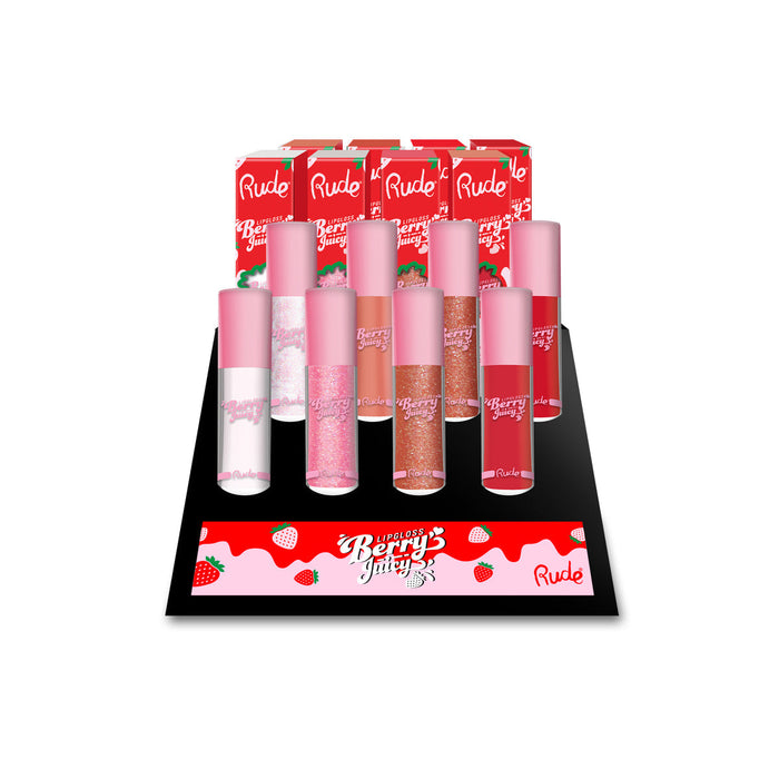 RUDE Berry Juicy Lip Gloss Display Set, 64 pcs by Avera Group