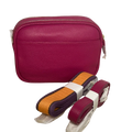 Sophia Full-Grain Leather Crossbody Bag – Double-Zip Travel & Everyday Purse by MiamiLeathers.com