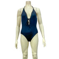 La Blanca Women's Deco Stud Halter Mio One Piece Swimsuit, Size 12 by Vanessa Jane