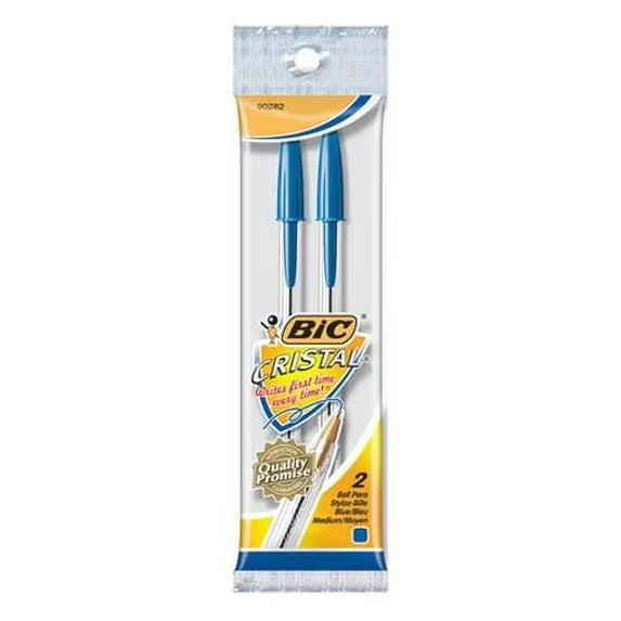 BIC Cristal Smooth Up Blue Ballpoint Pens - 24 Count (12 Packs of 2) by Pasteur Pharmacy