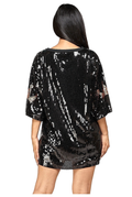 Birthday Crown Queen Sequin T-Shirt Dress - Gold Lettering by The House of Stylez