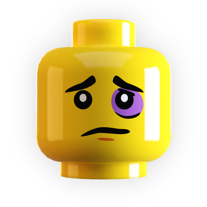 Black Eye Minifig Head made using LEGO part by B3 Customs