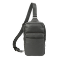 Black Full-Grain Leather Sling Bag for Men by MiamiLeathers.com