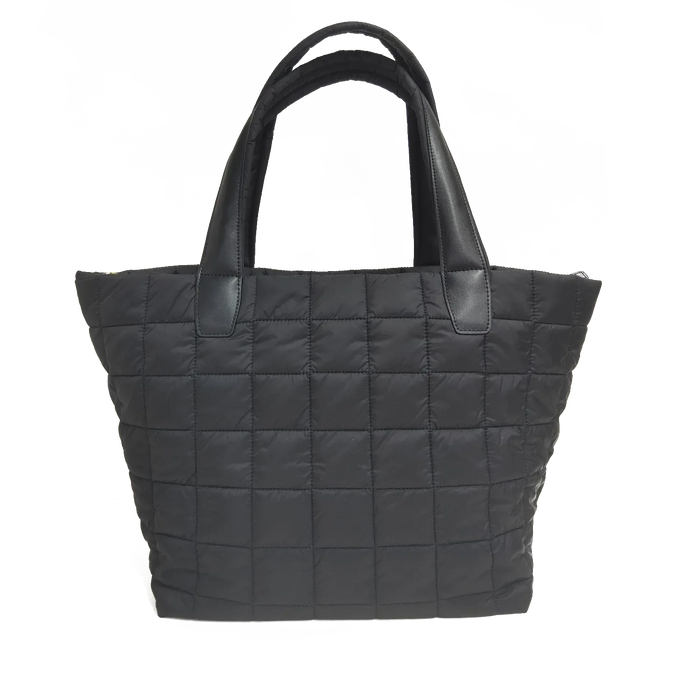 Quilted Nylon Zip-Top Tote Bag for Women – Lightweight 16″ Laptop Work & Travel Tote by MiamiLeathers.com