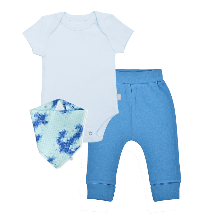 3pc baby set | blue anchor by Finn + Emma