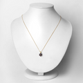 10K Yellow Gold Sapphire and Diamond Necklace by Fine Color Jewels