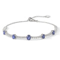 Blue Sapphire Adjustable Bracelet by Fine Color Jewels