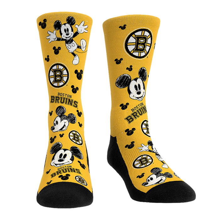 Boston Bruins - Disney - Mickey Sketch by Rock 'Em Socks