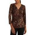Lauren Ralph Lauren Ocelot-Print Stretch Jersey Top by Vanessa Jane