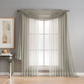 Window Elements Diamond Sheer Voile 216-inch Curtain Scarf (Grey) by Vanessa Jane