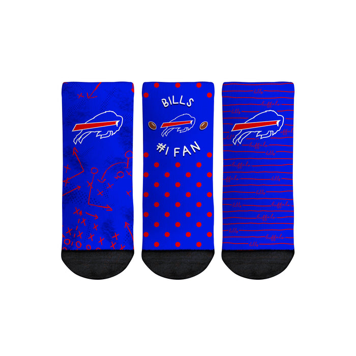 Buffalo Bills - Number 1 Fan 3-Pack (Toddler) by Rock 'Em Socks