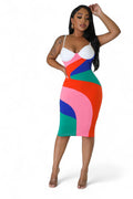 Multicolor Bra Cup Midi Dress by The House of Stylez