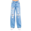 Wide Leg Released Hem Jeans