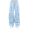 Multiple Pockets Parachute Denim PANTS-RJH30633
