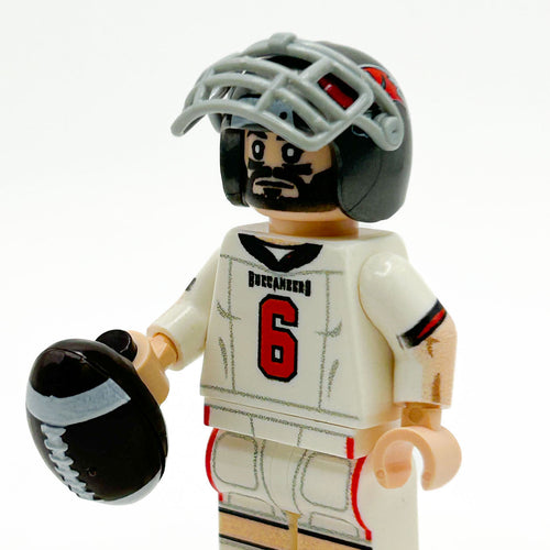 #6 QB Tampa Bay Football Player Minifig made using LEGO parts - B3 Customs by B3 Customs