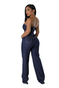 Denim Sweetheart Jumper w/ Belt by The House of Stylez