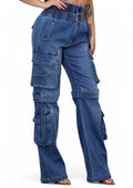 Convertible Baggy Cargo Jeans with Double Waist Band by The House of Stylez
