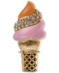 Holiday Lane Gold-Tone Pave Ice Cream Cone Pin, Gold by Vanessa Jane