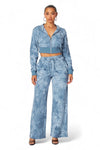Aaliyah Tie Dye Crop Hoodie & Straight Pants Set