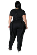 Curvy Short Sleeve Top Matching Tassel Pants by The House of Stylez