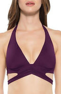 Becca Color Code Split Band Halter Swim Top, Size Small by Vanessa Jane