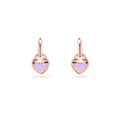 Natural Amethyst Heart Leverback Silver Drop Earrings by Fine Color Jewels