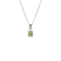 Emerald Cut Lemon Quartz Pendant Necklace by Fine Color Jewels