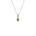 Emerald Cut Lemon Quartz Pendant Necklace by Fine Color Jewels