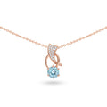 Natural Sky Blue Topaz 925 Silver Pendant Necklace by Fine Color Jewels