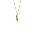 Natural Multistone Bar Drop Necklace Silver by Fine Color Jewels