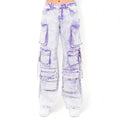 Multiple Pocket Acid Wash Denim Pants- RJH30665 by The House of Stylez