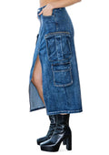 Denim Cargo Skirt by The House of Stylez