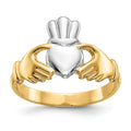 14k Gold Heart Claddagh Ring by Fine Color Jewels