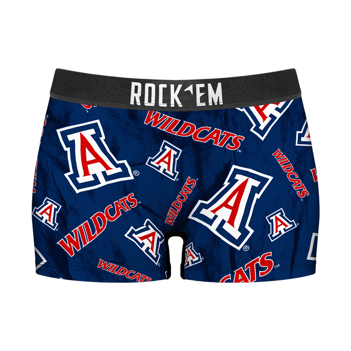 Women's Boy Shorts - Arizona Wildcats - Logo All-Over by Rock 'Em Socks