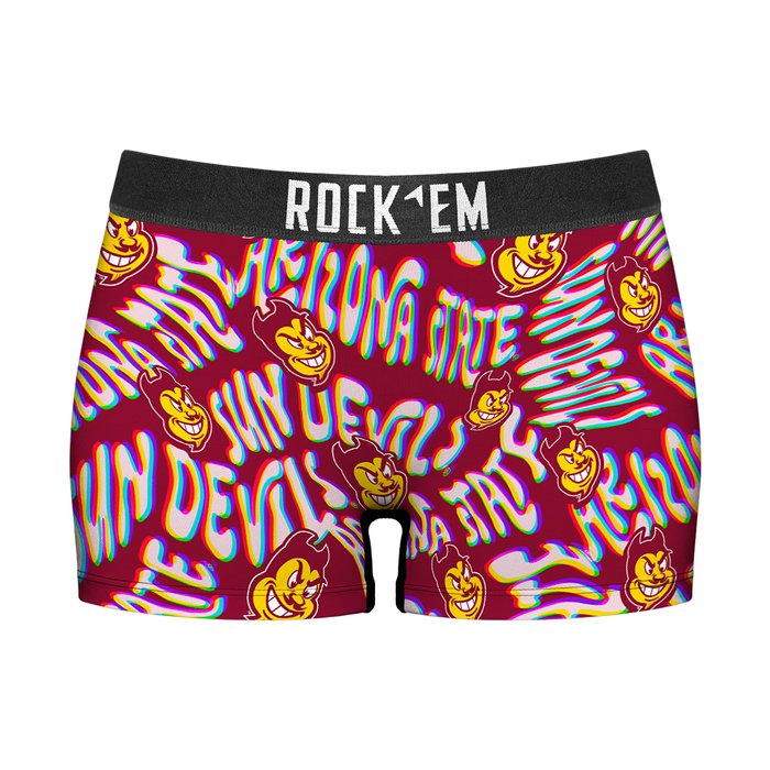 Women's Boy Shorts - Arizona State Sun Devils - Twisted Wordmark by Rock 'Em Socks