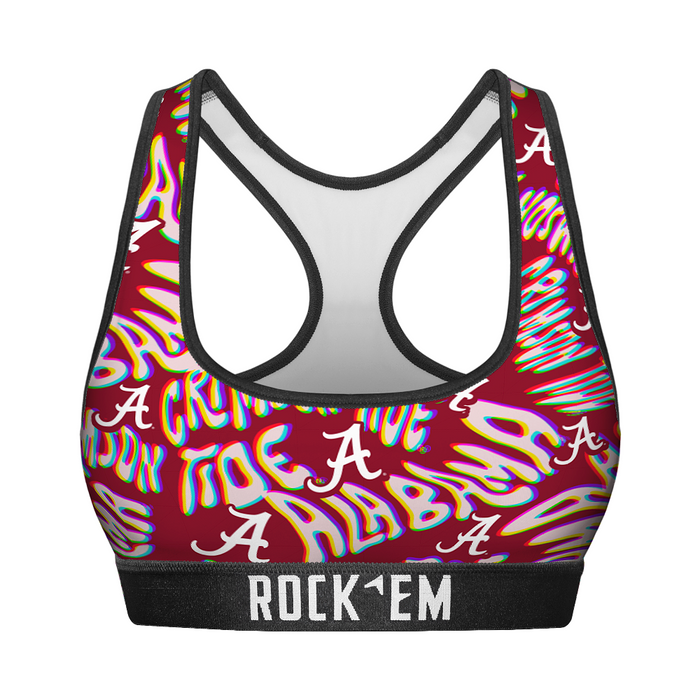 Women's Sports Bra - Alabama Crimson Tide - Twisted Wordmark by Rock 'Em Socks