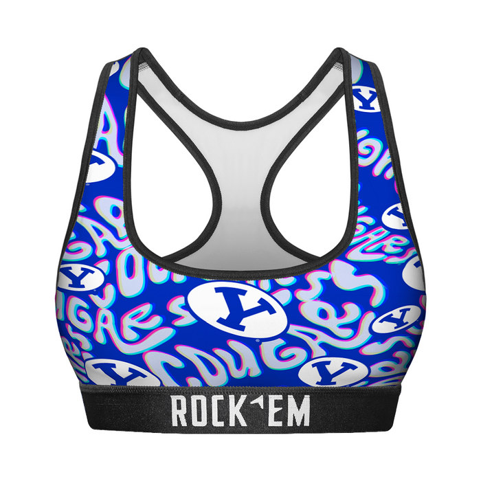 Women's Sports Bra - BYU Cougars - Twisted Wordmark by Rock 'Em Socks